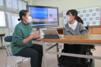 インタビューされています